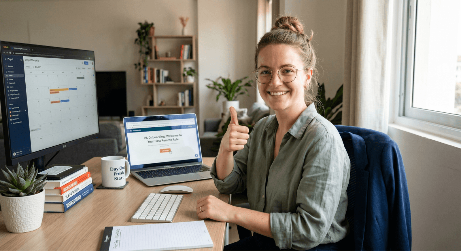 Beginner virtual assistant starting a remote career from home
